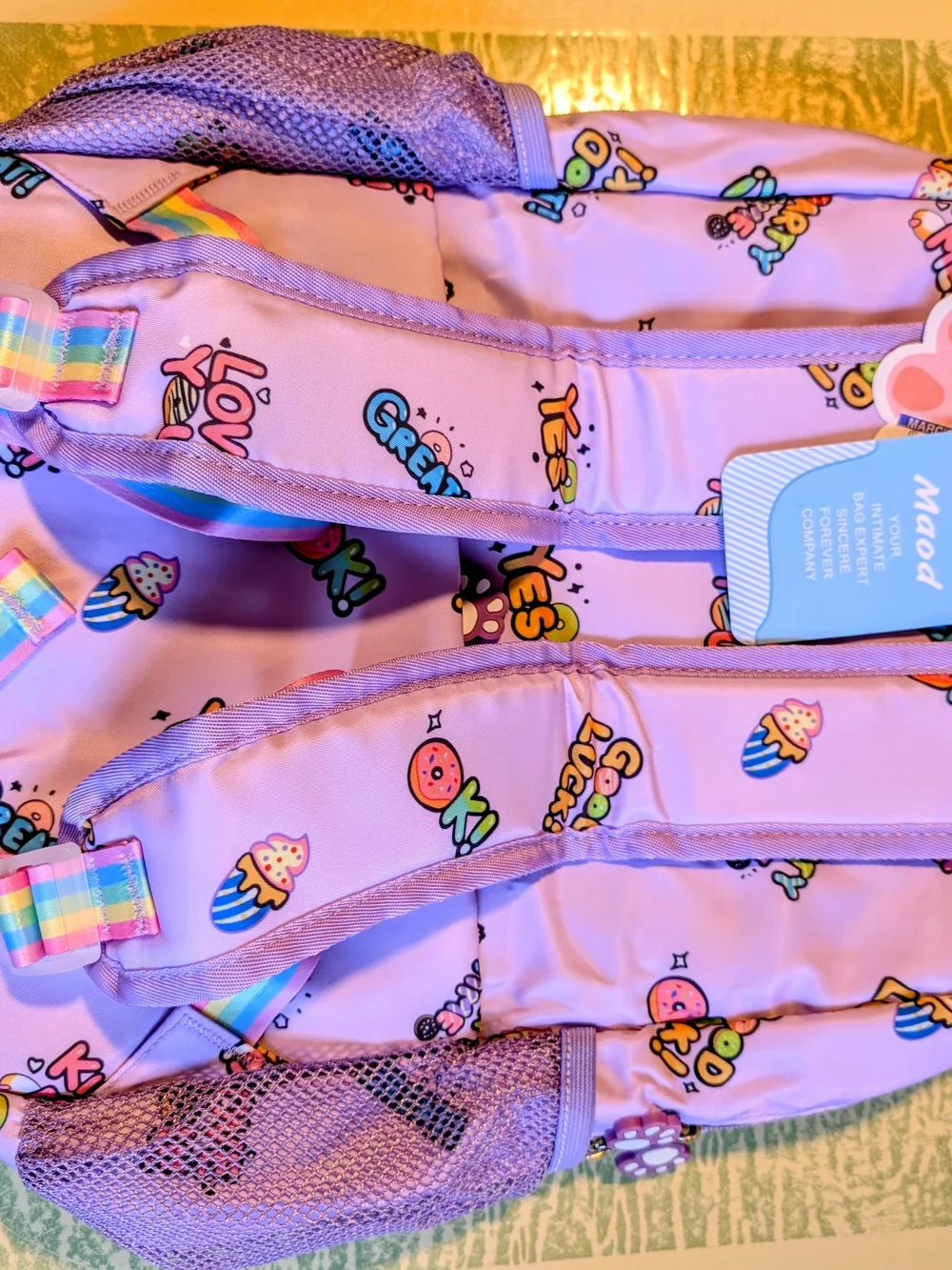 Kids Lavender Printed Backpack